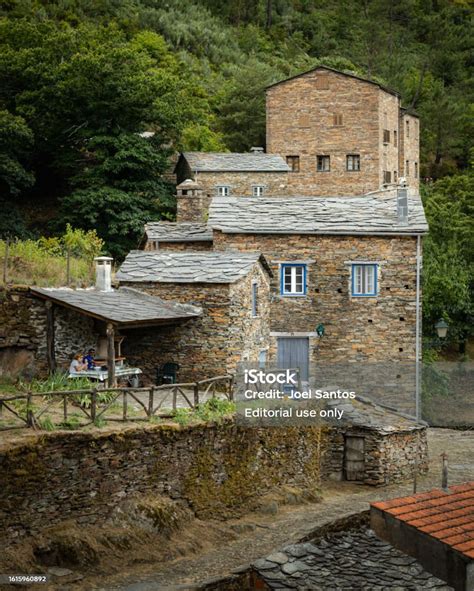 Slate Houses In Historic Village In Piodao Stock Photo - Download Image ...