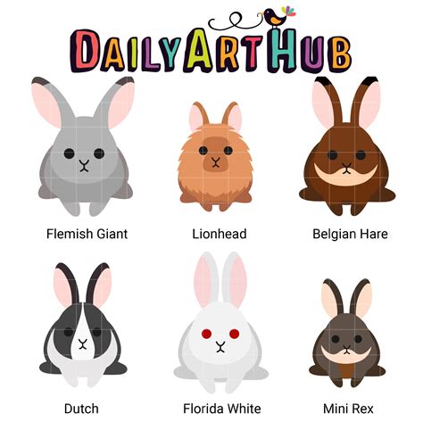 Bunny Breeds Clip Art Set – Daily Art Hub // Graphics, Alphabets & SVG