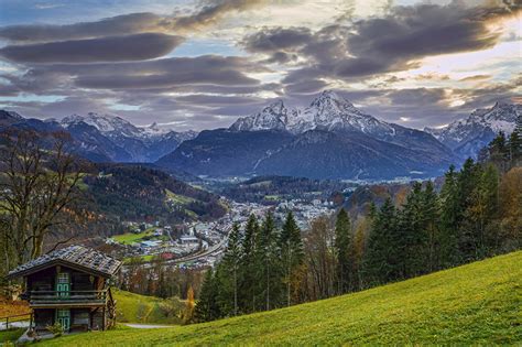 Photo Bavaria Germany Nature Mountains Sky Scenery Trees Clouds