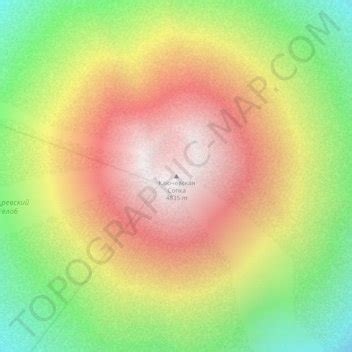 Mapa topográfico Klyuchevskaya Sopka, altitude, relevo