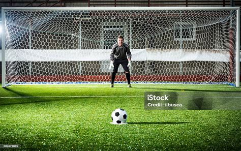 Football Match In Stadium Penalty Kick Stock Photo - Download Image Now ...