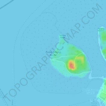 Pulau Tekong Kechil topographic map, elevation, relief