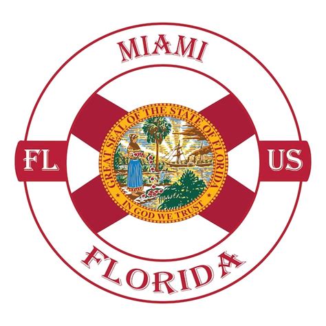 Premium Vector | Miami Florida Flag USA Travel Souvenir Seal Stamp Badge Sticker Logo Vector ...