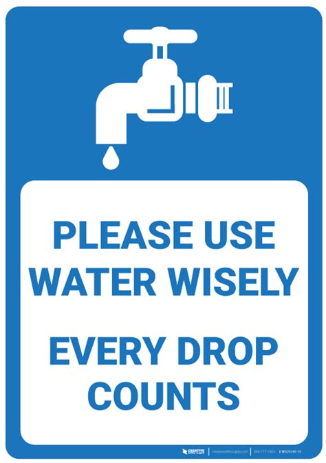 Please Use Water Wisely – Wall Sign | Creative Safety Supply