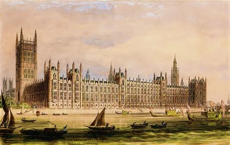 The Houses of Parliament Painting by Thomas Hosmer Shepherd - Pixels