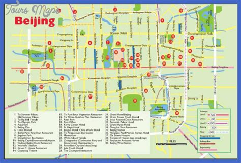 Beijing Map Tourist Attractions - ToursMaps.com