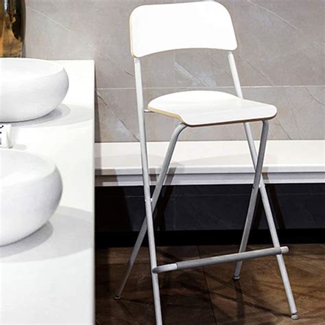 Folding Bar Stool Kitchen Counter Height Stools With Backrest And Footrest Wooden Bar Dining ...