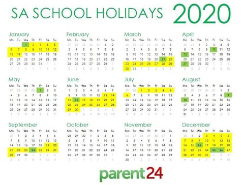 heres the 2020 school holiday calendar parent24 calendar for school ...