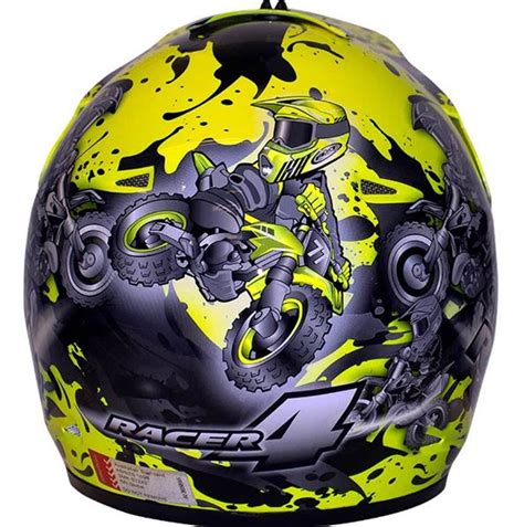 RXT RACER 4 Kids/Youth Dirt Bike MX Motocross Helmet Fluro Yellow ...