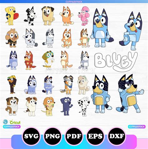 Bluey Characters Svg Png Eps, Cricut, Bluey Family Svg Bundle