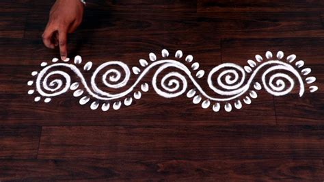 Innovative Freehand Border Designs || Freehand Rangoli Designs || Border Rangoli - YouTube