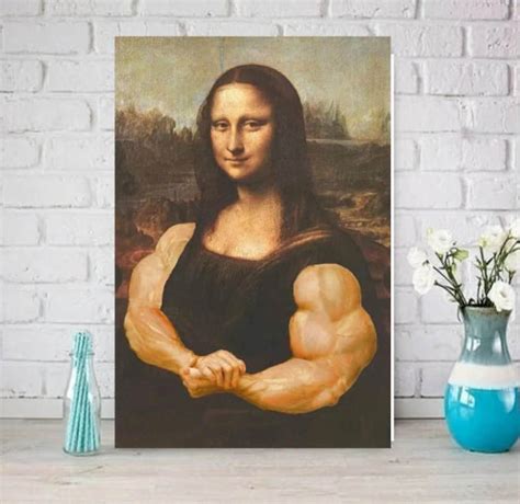 Mona Lisa With Muscles Print, Jpeg Svg,png Printable Original Oil ...