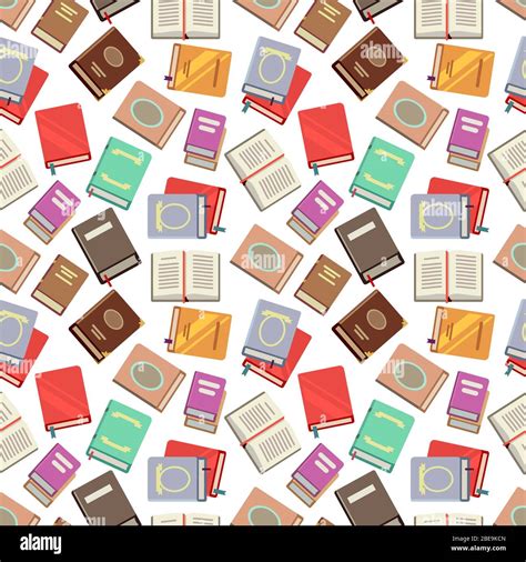 Colorful books seamless pattern - school books seamless texture. Color background with books ...