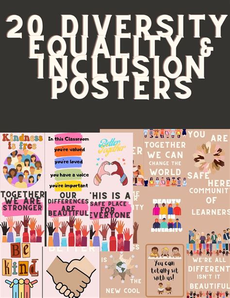 20 Diversity Posters, Equality Posters, Inclusion Posters, Classroom Decor, Racial Equality ...