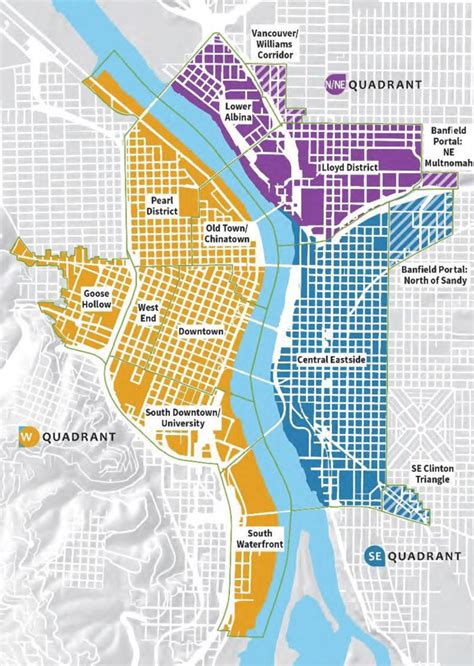 5 Map of Central City 2035 planning quadrants (Bureau of Planning and... | Download Scientific ...