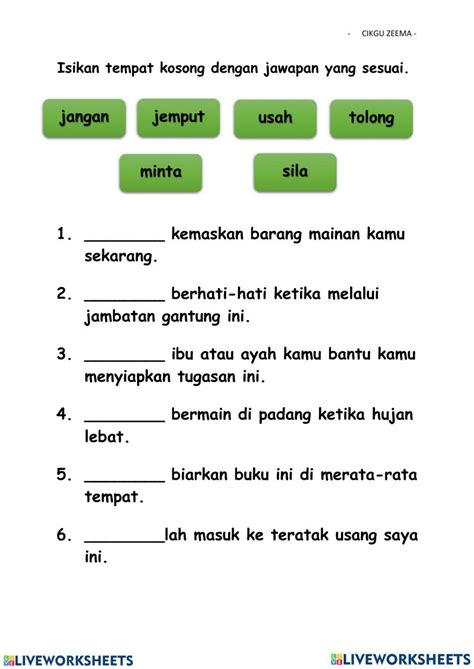 Kata perintah 1243371 | FATIMAHAINI BINTI AZMI