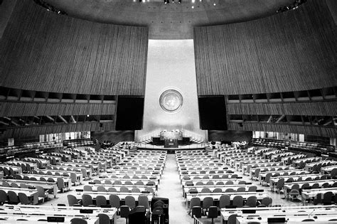 general assembly chamber hall at the United Nations headquarters ...