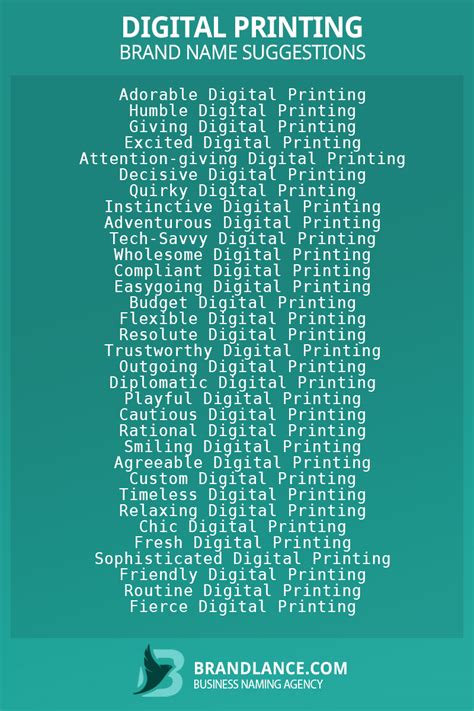 846+ Cool Digital Printing Business Name List Generator