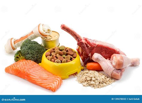 Dry Dog Food and Contained Ingredients Stock Photo - Image of chicken ...