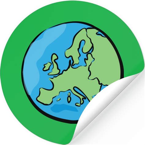 Europe World Map Continent Geography Location Stickers