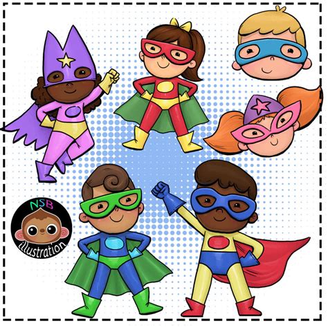 SuperHero Kids Clip Art – Commercial Use, make your own resources ...