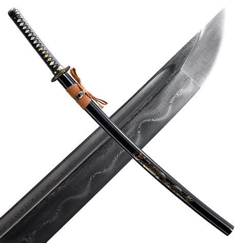 Buy Handmade Real Samurai Katana Damascus /1095 Damascus Folded Steel Heat Tempered/Clay ...