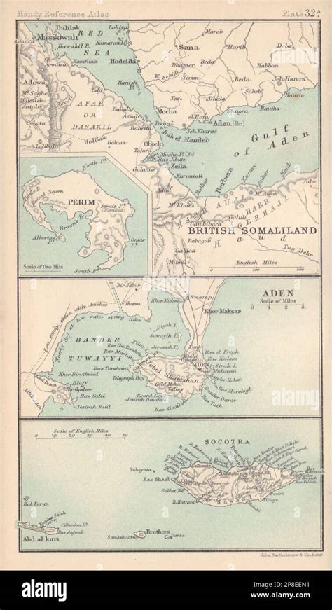 Gulf of Aden & British Somaliland, Perim, Aden & Socotra. Yemen 1898 ...