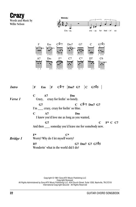 Crazy by Willie Nelson - Guitar Chords/Lyrics - Guitar Instructor