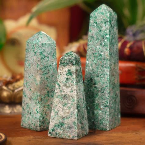 Sage Goddess Chakra Healing Green Kyanite Obelisk for total alignment