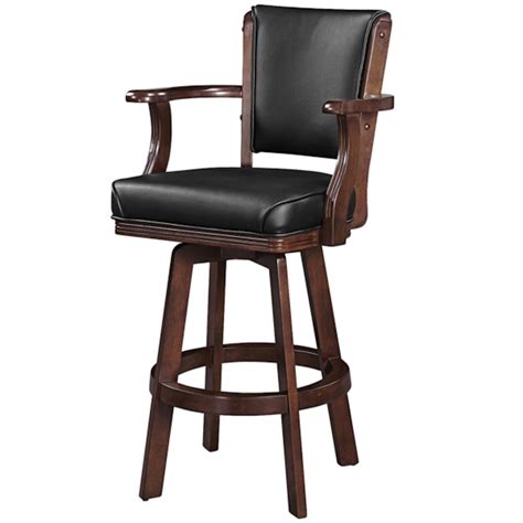 Swivel Bar Stool w/ Arms Cappuccino - Elite Home Gamerooms