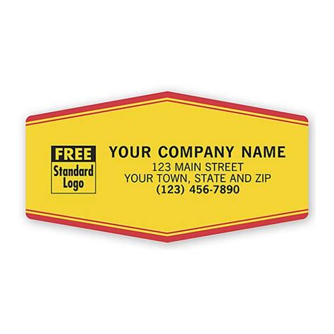 Tuff Shield Service Sticker - Durable Labels, Laminated, Yellow With Red Border, Personalized ...