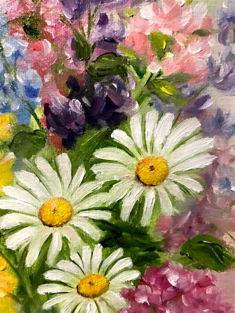 Daisy Oil Painting Original Artwork Flower Art on the Walls | Etsy