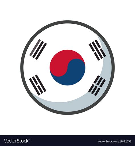 Isolated south korea flag icon block design Vector Image