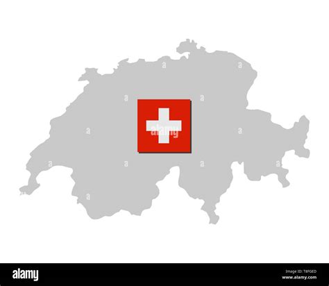 Flag of Switzerland and map Stock Photo - Alamy