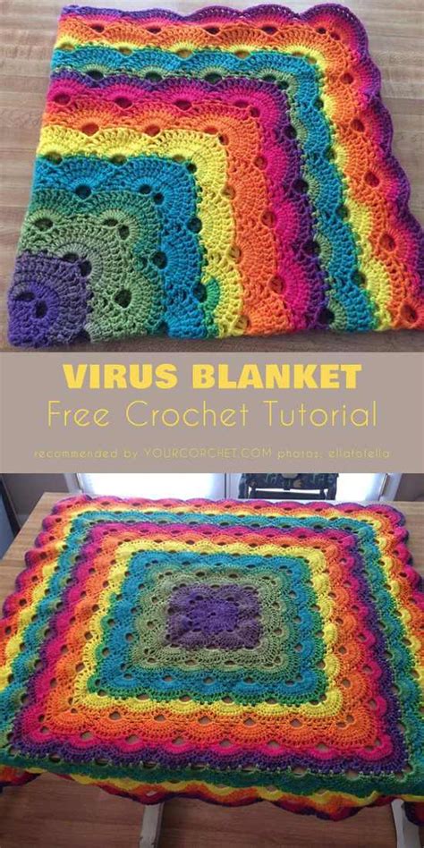 Virus Blanket Crochet Pattern and Free Video Tutorial | Crochet blanket vintage, Crochet blanket ...