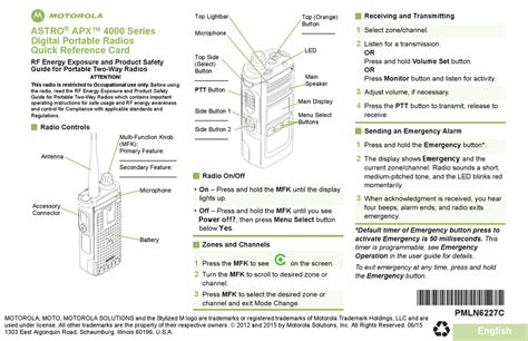 MOTOROLA ASTRO APX 4000 SERIES QUICK REFERENCE CARD Pdf Download | ManualsLib