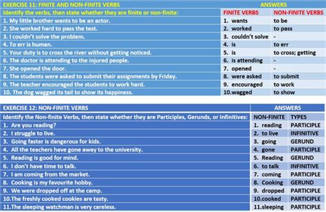 VERB TYPES: WORKSHEETS WITH ANSWERS - 26 EXERCISES | Teaching Resources