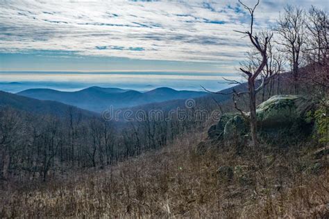 Winter View of the Blue Ridge Mountains Stock Image - Image of meadows, background: 171460931