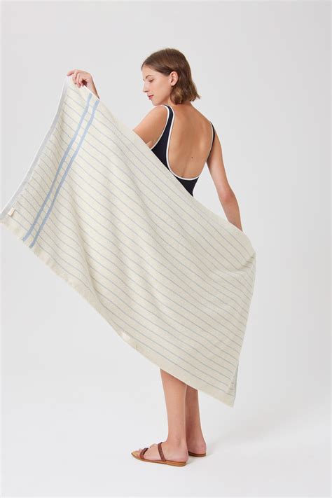 Striped Cotton Bath Towel - Our Second Nature