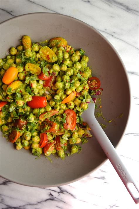 Guacamole Chickpea Salad with Cilantro-Avocado Dressing - Always Order Dessert