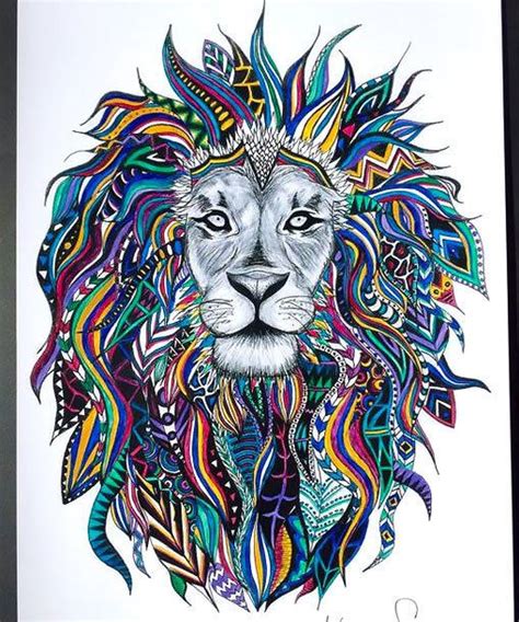 Awesome lion with colorful abstract mane. Style: Abstract. Tags: Best, Creative, Awesome | Lion ...