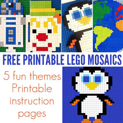 Free Printable Lego Mosaics for Kids