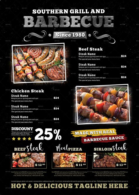 Grill Barbecue Restaurant Menu Template Barbecue Menu Template Sample | Minasinternational