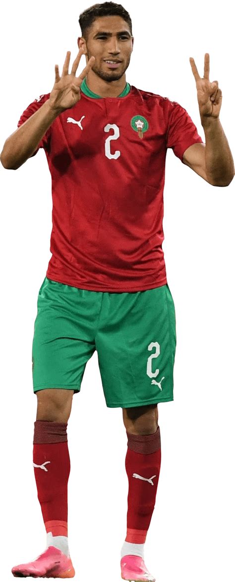 Achraf Hakimi Morocco football render - FootyRenders