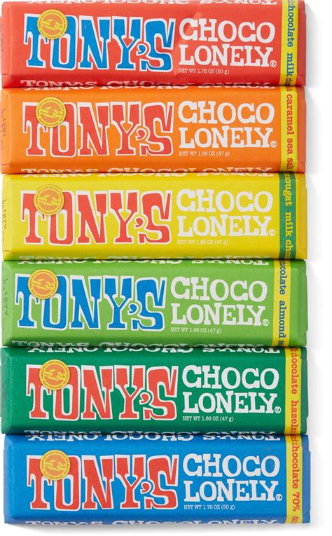 Tony's Chocolonely Chocolate Bars Rainbow Tasting Pack - Package of 6 ...