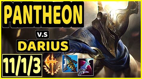 PANTHEON vs DARIUS - 11/1/3 KDA TOP GAMEPLAY - EUW Ranked MASTER - YouTube