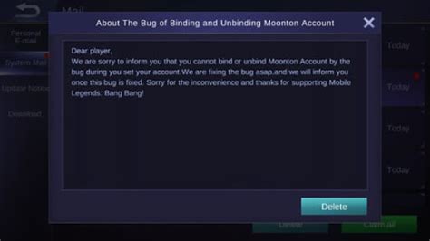 Moonton Account Binding Bugs - Mobile Legends Bang Bang Builds Items Guide, Game Play, News and More