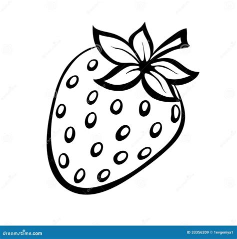 Vector Monochrome Illustration of Strawberries Logo. Stock Vector - Illustration of food, leaf ...