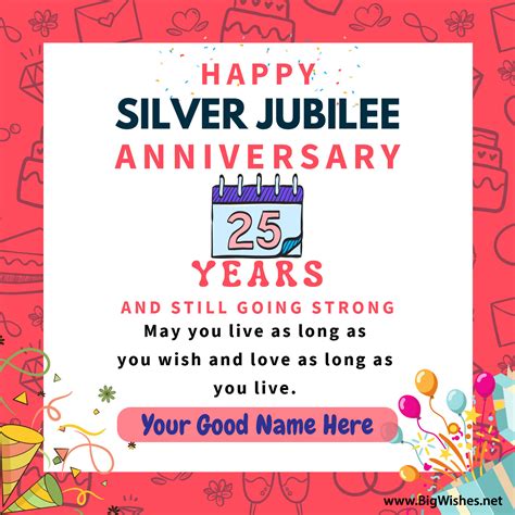 Create Silver Jubilee Anniversary Wishes Card Online at Big Wishes