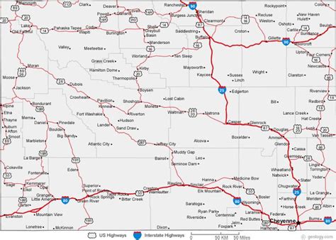 Wyoming Road Map | **Wyoming #44 | Pinterest